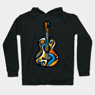 Guitar illustration. Guitar illustration in cubist style Hoodie